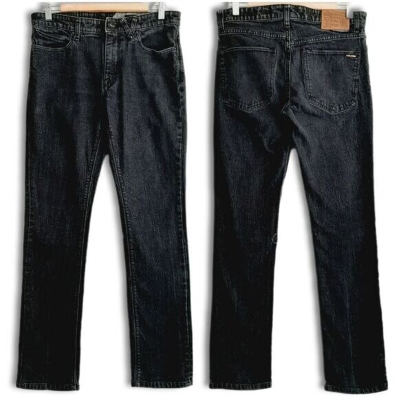 VOLCOM Vorta Slim Straight Fit Vintage Black Jeans Men's Sz 31 - Picture 7 of 13